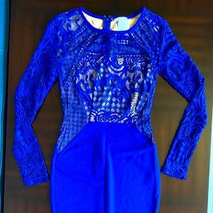A’gaci Fitted Blue Dress Size S